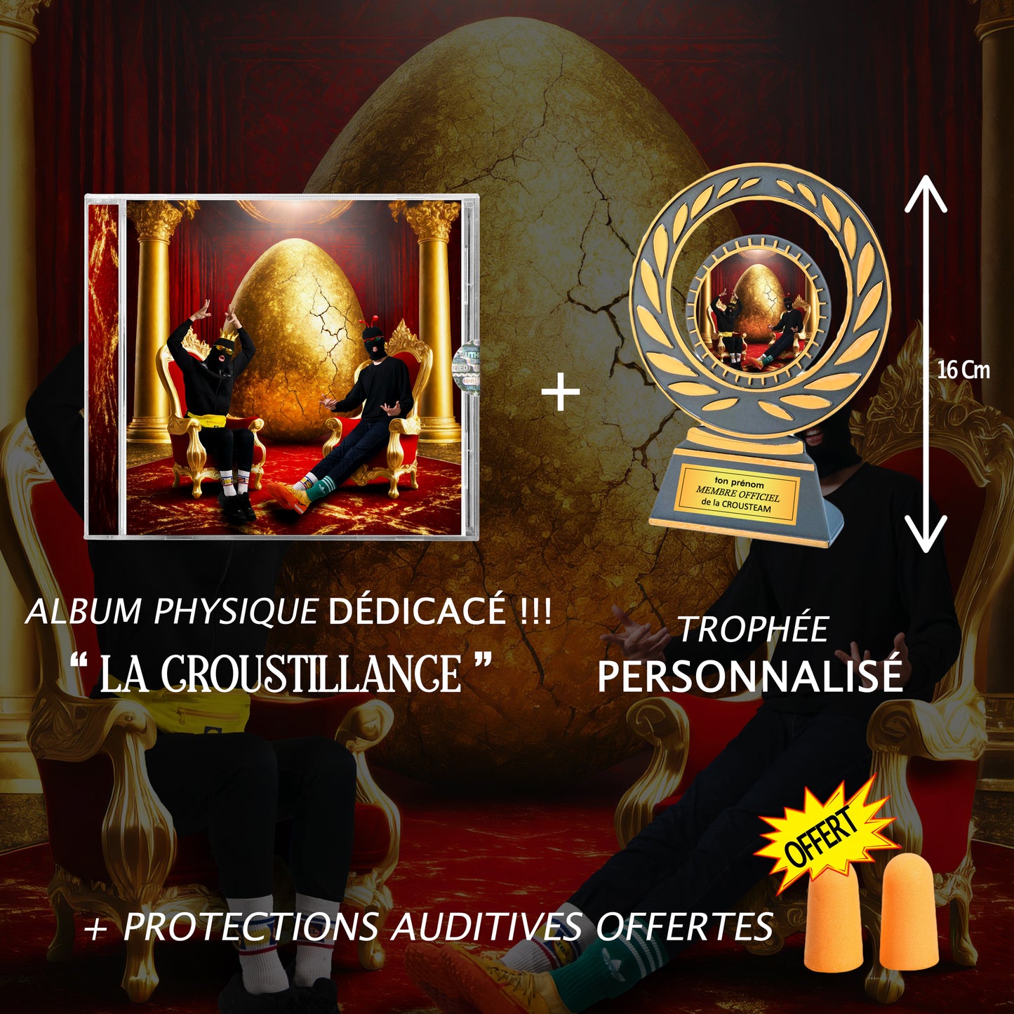 Précommande Album CD "LA CROUSTILLANCE" + TROPHÉE personnalisé